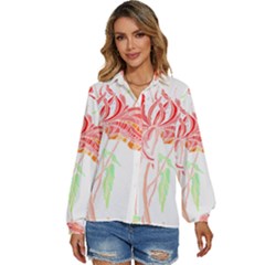 Flowers Lover T- Shirtflowers T- Shirt (3) Women s Long Sleeve Button Down Shirt