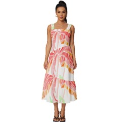 Flowers Lover T- Shirtflowers T- Shirt (3) Square Neckline Tiered Midi Dress