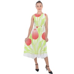 Flowers Lover T- Shirtflowers T- Shirt (7) Midi Tie-back Chiffon Dress by maxcute