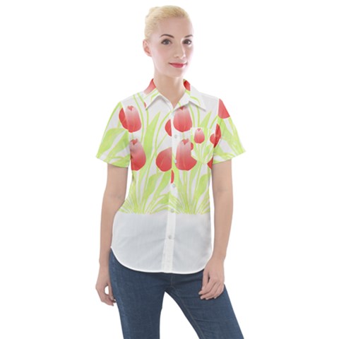 Flowers Lover T- Shirtflowers T- Shirt (7) Women s Short Sleeve Pocket Shirt by maxcute