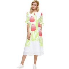 Flowers Lover T- Shirtflowers T- Shirt (7) Bow Sleeve Chiffon Midi Dress by maxcute