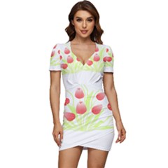 Flowers Lover T- Shirtflowers T- Shirt (7) Low Cut Cap Sleeve Mini Dress