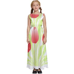 Flowers Lover T- Shirtflowers T- Shirt (7) Kids  Satin Sleeveless Maxi Dress by maxcute