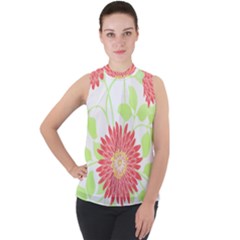 Flowers Lover T- Shirtflowers T- Shirt (8) Mock Neck Chiffon Sleeveless Top by maxcute