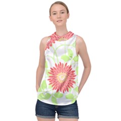 Flowers Lover T- Shirtflowers T- Shirt (8) High Neck Satin Top by maxcute