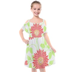 Flowers Lover T- Shirtflowers T- Shirt (8) Kids  Cut Out Shoulders Chiffon Dress