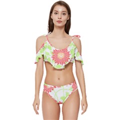 Flowers Lover T- Shirtflowers T- Shirt (8) Ruffle Edge Tie Up Bikini Set	