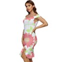 Flowers Lover T- Shirtflowers T- Shirt (8) Off Shoulder Ruffle Split Hem Bodycon Dress View2