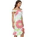 Flowers Lover T- Shirtflowers T- Shirt (8) Off Shoulder Ruffle Split Hem Bodycon Dress View3