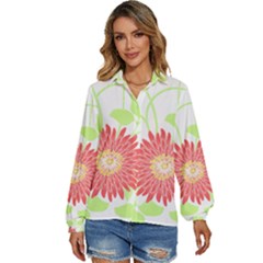 Flowers Lover T- Shirtflowers T- Shirt (8) Women s Long Sleeve Button Down Shirt