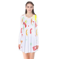 Flowers Lover T- Shirtflowers T- Shirt (9) Long Sleeve V-neck Flare Dress by maxcute