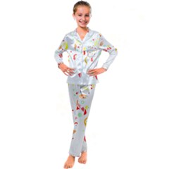 Flowers Lover T- Shirtflowers T- Shirt (9) Kid s Satin Long Sleeve Pajamas Set by maxcute