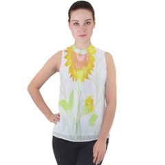 Flowers Lover T- Shirtflowers T- Shirt Mock Neck Chiffon Sleeveless Top by maxcute