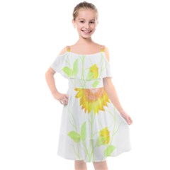 Flowers Lover T- Shirtflowers T- Shirt Kids  Cut Out Shoulders Chiffon Dress by maxcute