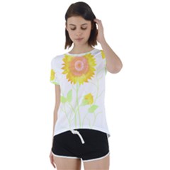 Flowers Lover T- Shirtflowers T- Shirt Short Sleeve Open Back Tee by maxcute