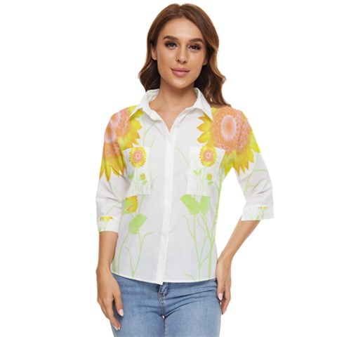 Flowers Lover T- Shirtflowers T- Shirt Women s Quarter Sleeve Pocket Shirt by maxcute