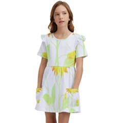 Flowers Lover T- Shirtflowers T- Shirt Kids  Frilly Sleeves Pocket Dress by maxcute