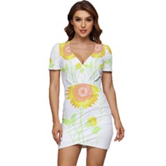 Flowers Lover T- Shirtflowers T- Shirt Low Cut Cap Sleeve Mini Dress by maxcute