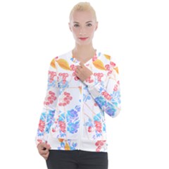 Flowers Pattern T- Shirtflower Pattern Design Drawing T- Shirt Casual Zip Up Jacket by maxcute