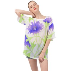 Flowers Pattern T- Shirtflowers T- Shirt Oversized Chiffon Top by maxcute