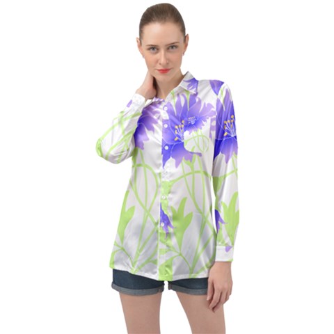 Flowers Pattern T- Shirtflowers T- Shirt Long Sleeve Satin Shirt by maxcute