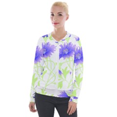 Flowers Pattern T- Shirtflowers T- Shirt Velvet Zip Up Jacket by maxcute