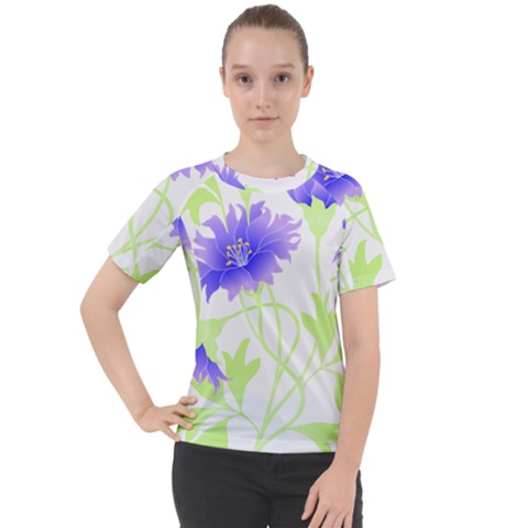 Flowers Pattern T- Shirtflowers T- Shirt Women s Sport Raglan Tee by maxcute