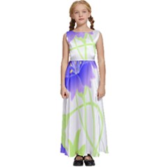 Flowers Pattern T- Shirtflowers T- Shirt Kids  Satin Sleeveless Maxi Dress by maxcute