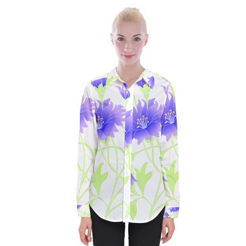 Flowers Pattern T- Shirtflowers T- Shirt Womens Long Sleeve Shirt by maxcute