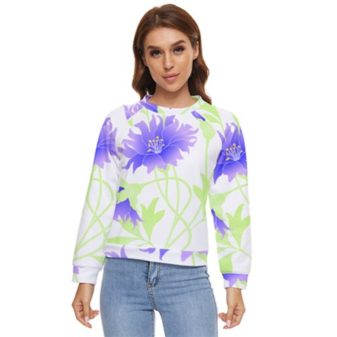 Flowers Pattern T- Shirtflowers T- Shirt Women s Long Sleeve Raglan Tee by maxcute