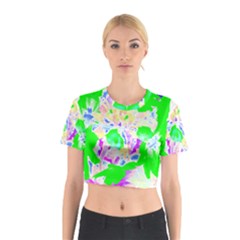 Flowers T- Shirt Abstract Flowers Cotton Crop Top by maxcute