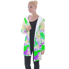 Flowers T- Shirt Abstract Flowers Longline Hooded Cardigan by maxcute