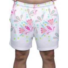 Flowers T- Shirt Batik Flower  Pattern T- Shirt Men s Shorts