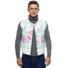 Flowers T- Shirt Batik Flower  Pattern T- Shirt Men s Short Button Up Puffer Vest	 by maxcute