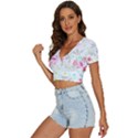 Flowers T- Shirt Batik Flower  Pattern T- Shirt V-Neck Crop Top View2