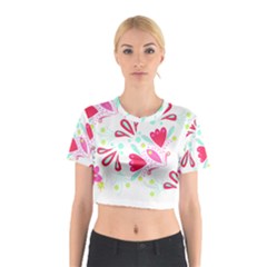 Flowers T- Shirt Batik Flower Pattern T- Shirt Cotton Crop Top by maxcute