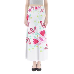 Flowers T- Shirt Batik Flower Pattern T- Shirt Full Length Maxi Skirt by maxcute