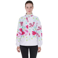 Flowers T- Shirt Batik Flower Pattern T- Shirt Women s High Neck Windbreaker by maxcute