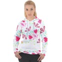 Flowers T- Shirt Batik Flower Pattern T- Shirt Women s Overhead Hoodie View1