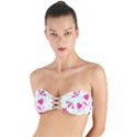 Flowers T- Shirt Batik Flower Pattern T- Shirt Twist Bandeau Bikini Top View1