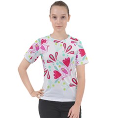 Flowers T- Shirt Batik Flower Pattern T- Shirt Women s Sport Raglan Tee