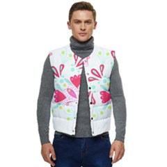 Flowers T- Shirt Batik Flower Pattern T- Shirt Men s Short Button Up Puffer Vest	 by maxcute