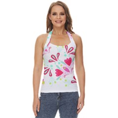 Flowers T- Shirt Batik Flower Pattern T- Shirt Basic Halter Top by maxcute