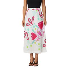 Flowers T- Shirt Batik Flower Pattern T- Shirt Classic Midi Chiffon Skirt