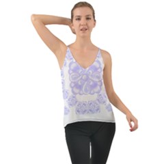 Flowers T- Shirt Blue Zentangles Pattern T- Shirt Chiffon Cami by maxcute