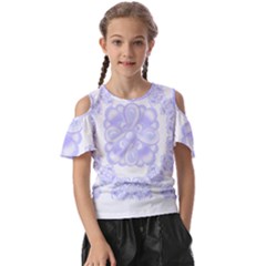 Flowers T- Shirt Blue Zentangles Pattern T- Shirt Kids  Butterfly Cutout Tee by maxcute