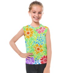 Flowers T- Shirt Colorful Flowers T- Shirt Kids  Mesh Tank Top by maxcute