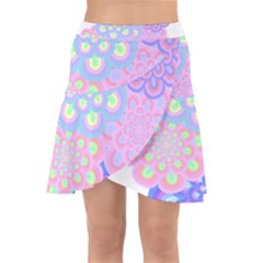 Flowers T- Shirt Flower Bouquet Pink, Purple, Blue T- Shirt Wrap Front Skirt by maxcute