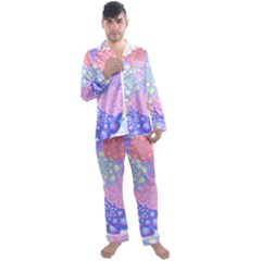 Flowers T- Shirt Flower Bouquet Pink, Purple, Blue T- Shirt Men s Long Sleeve Satin Pajamas Set by maxcute