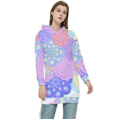 Flowers T- Shirt Flower Bouquet Pink, Purple, Blue T- Shirt Women s Long Oversized Pullover Hoodie by maxcute